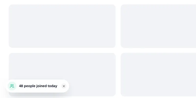 Mini counter pill notification widget on a sample website